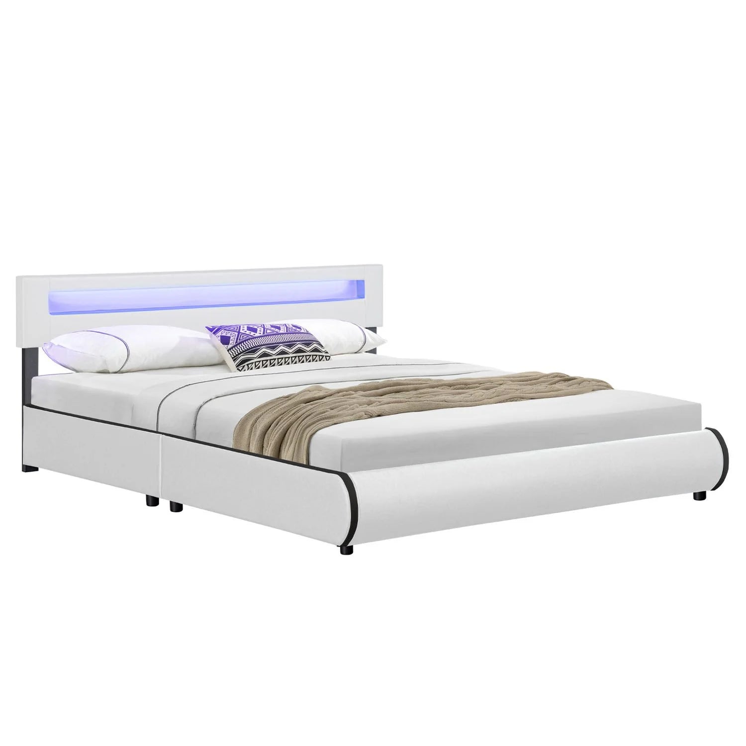 2025 Cama tapizada Sevilla 140x200 cm en blanco