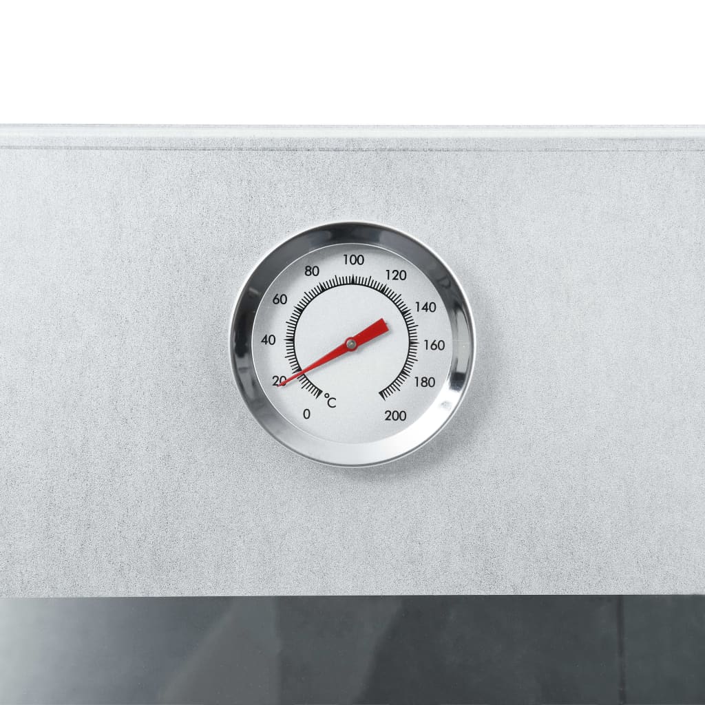 2025 Ahumador con 1 kg de serrín de madera, 44,5 x 29 x 83 cm, acero galvanizado plateado