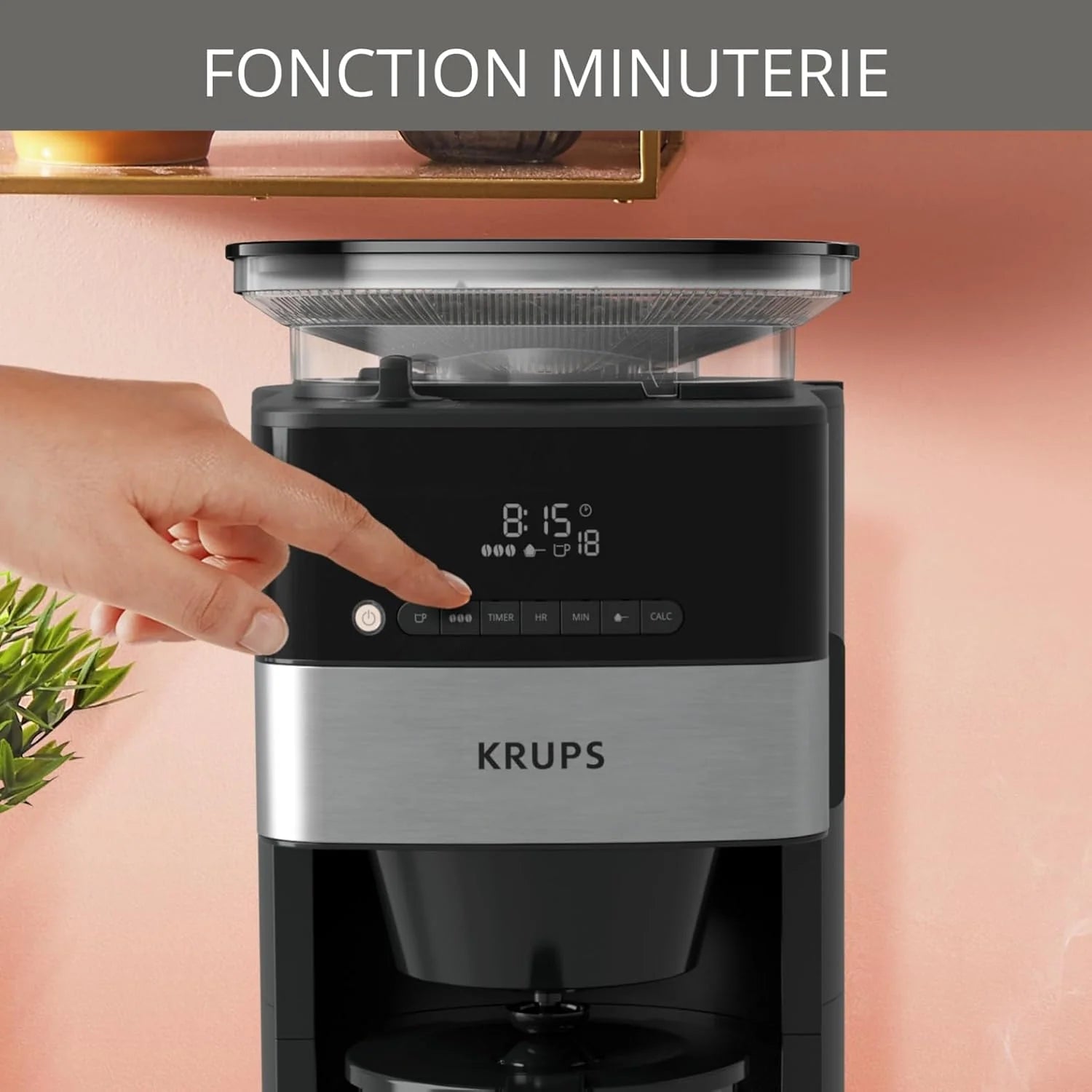 2025 Krups Grind and Brew KM8328 Cafetera de Filtro con Molinillo, 1.25 L, 10–15 Tazas