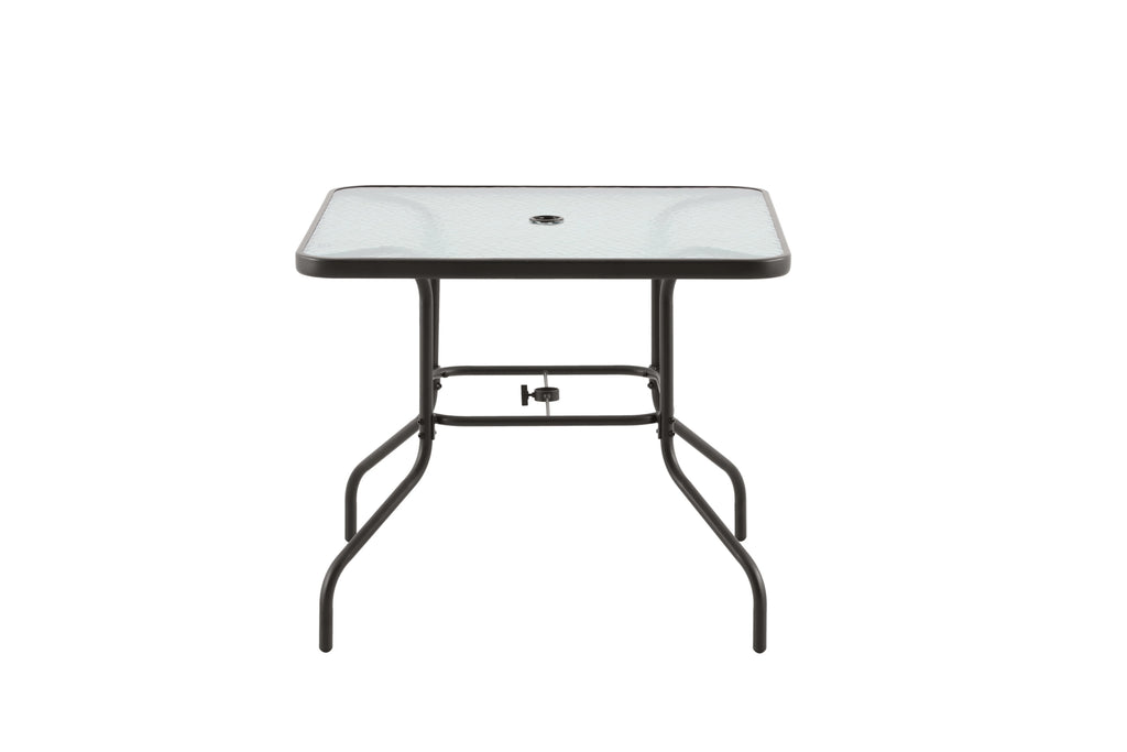 2025 Juego de comedor exterior Mainstays Albany Lane de 6 piezas con sombrilla, acero, rojo
