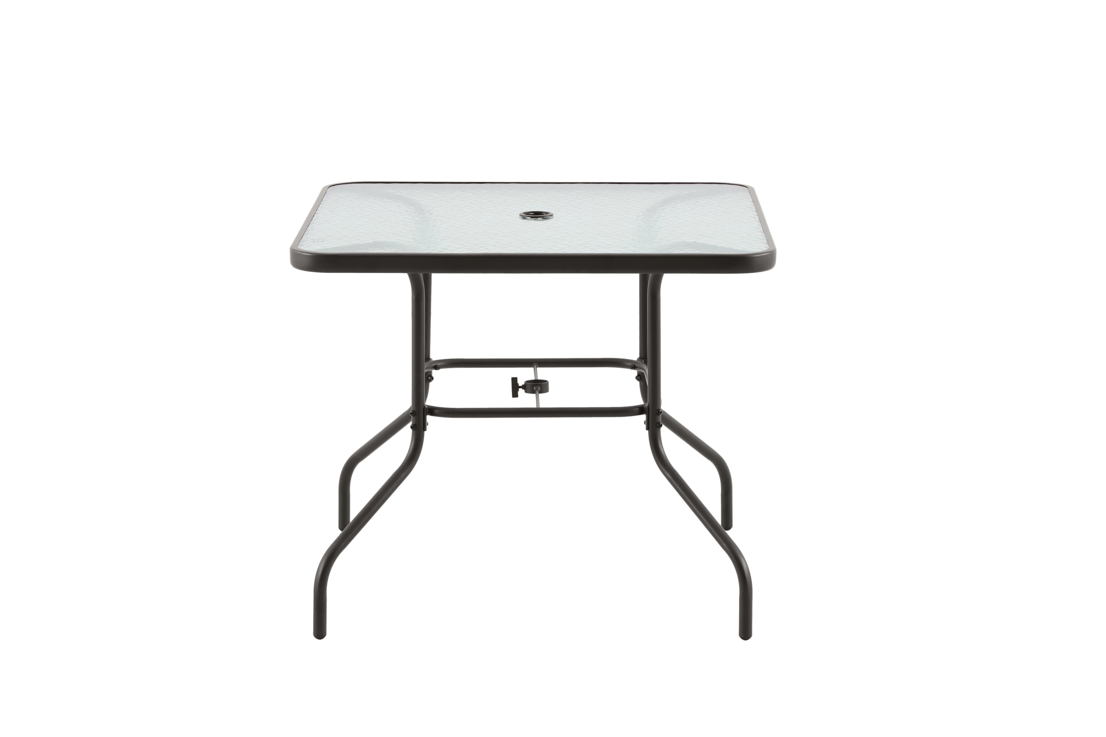 2025 Juego de comedor exterior Mainstays Albany Lane de 6 piezas con sombrilla, acero, rojo