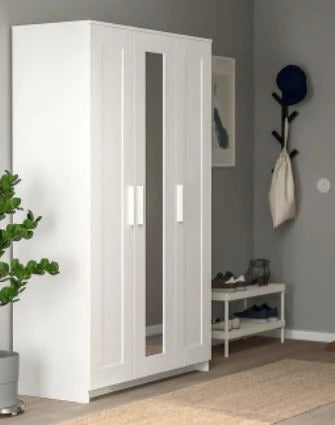 IKEA Clóset con 3 puertas BRIMNES, blanco, 117x190 cm