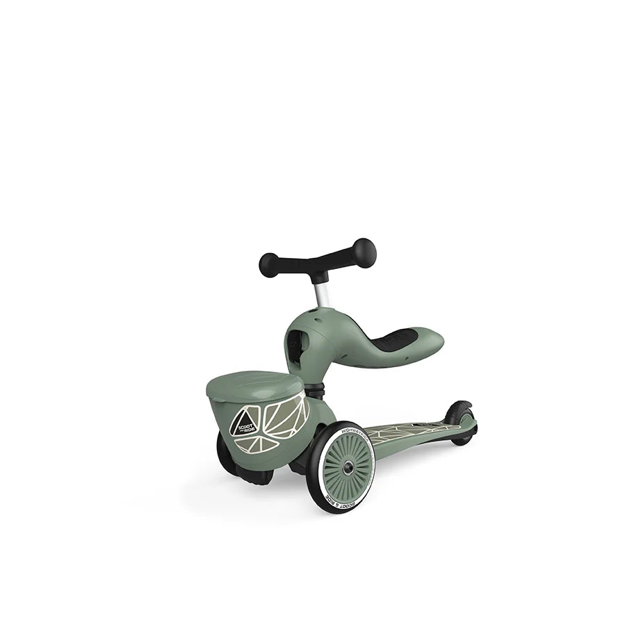 2025 Patinete Scoot & Ride Highwaykick 1 Lifestyle 2-en-1 con Asiento, para Niños de 1 a 5 Años, Diseño con Compartimento de Almacenamiento