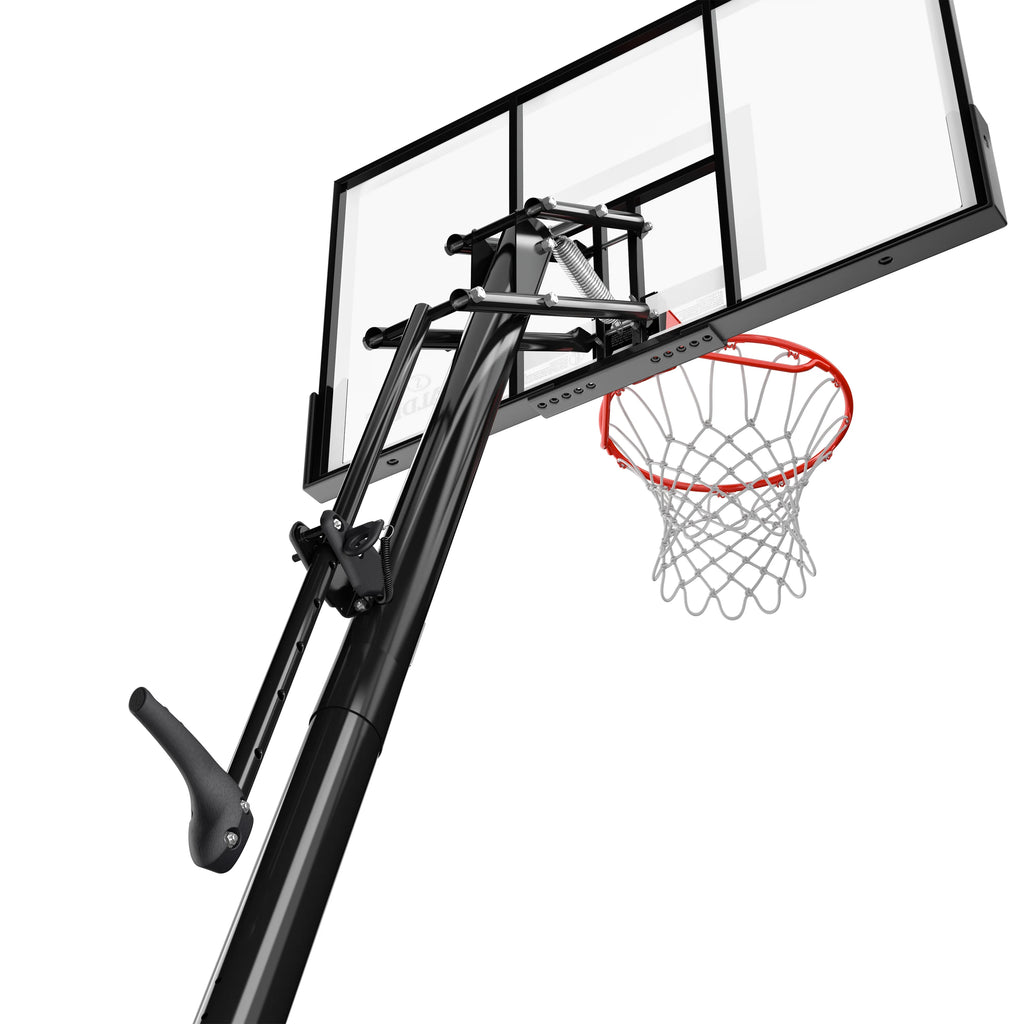 2025 Canasta de Baloncesto Portátil Spalding de 54 pulgadas – Panel de Policarbonato Irrompible, Sistema ExactaHeight y Aro Pro Slam – Juego al Aire Libre