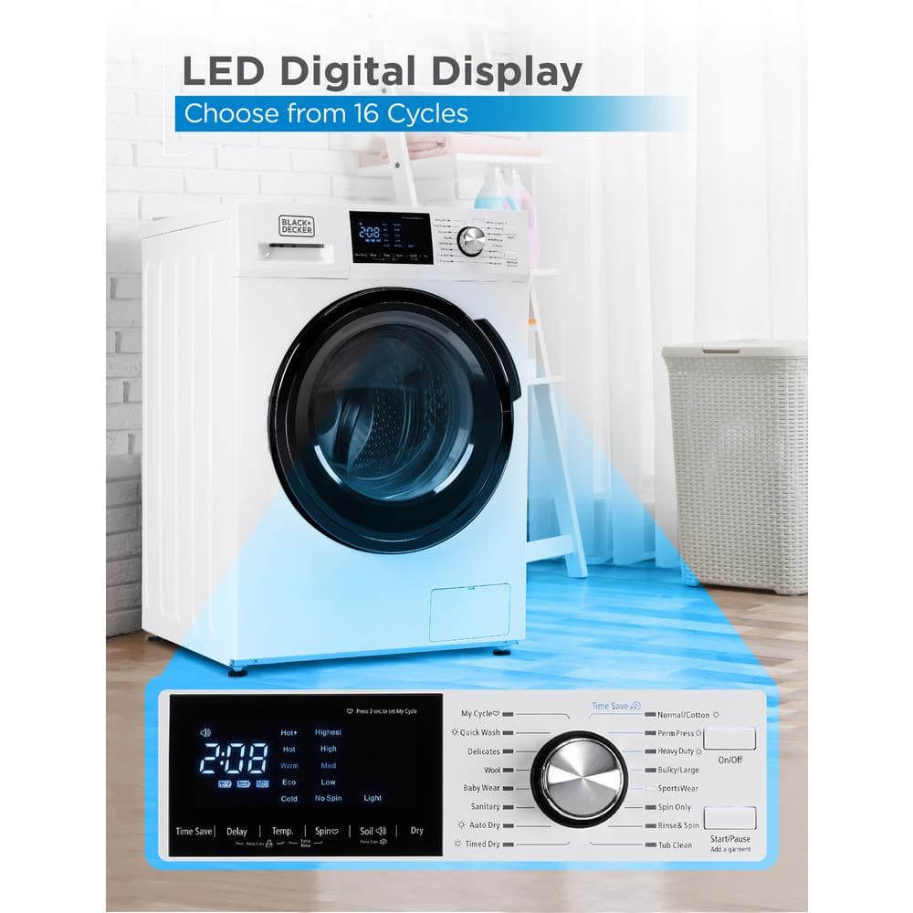 2025 BLACK+DECKER Combo Lavadora y Secadora Todo en Uno de 2.7 cu. ft. en Blanco BCW27MW