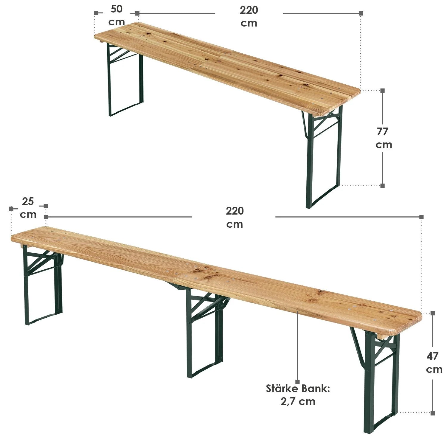 2025 Conjunto de mobiliario plegable para fiestas Amberg 180x74x74 cm