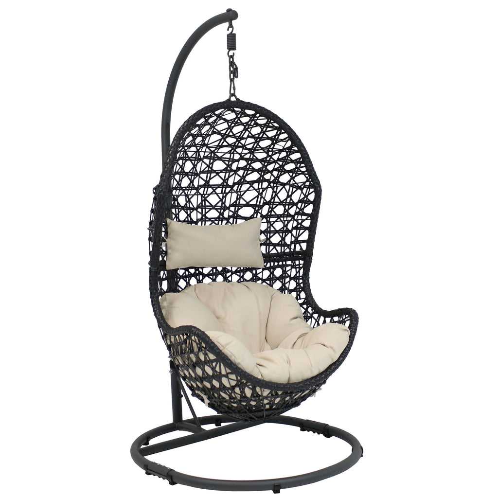 2025 Silla Colgante Tipo Huevo Sunnydaze Cordelia con Estructura de Acero y Cojín