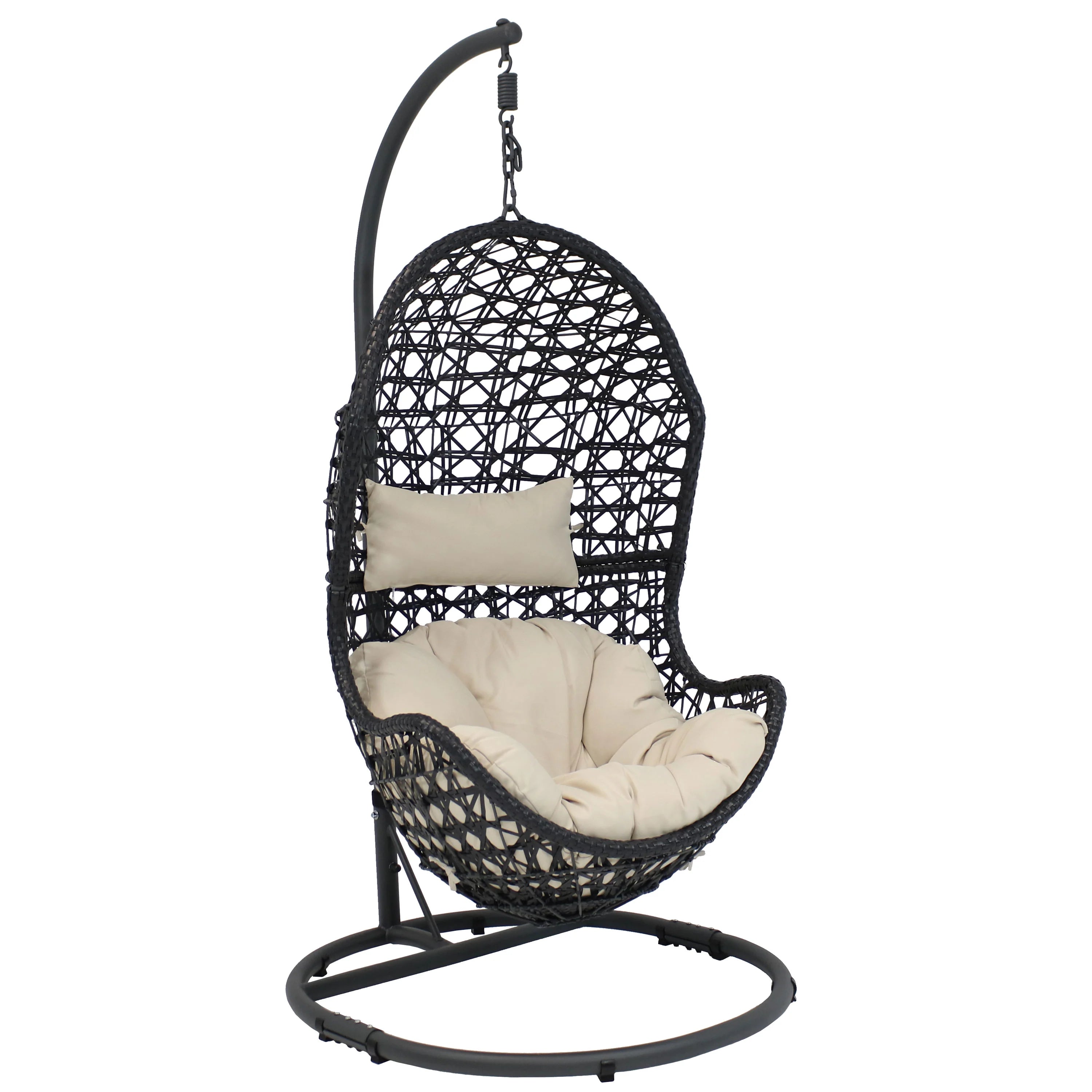 2025 Silla Colgante Tipo Huevo Sunnydaze Cordelia con Estructura de Acero y Cojín