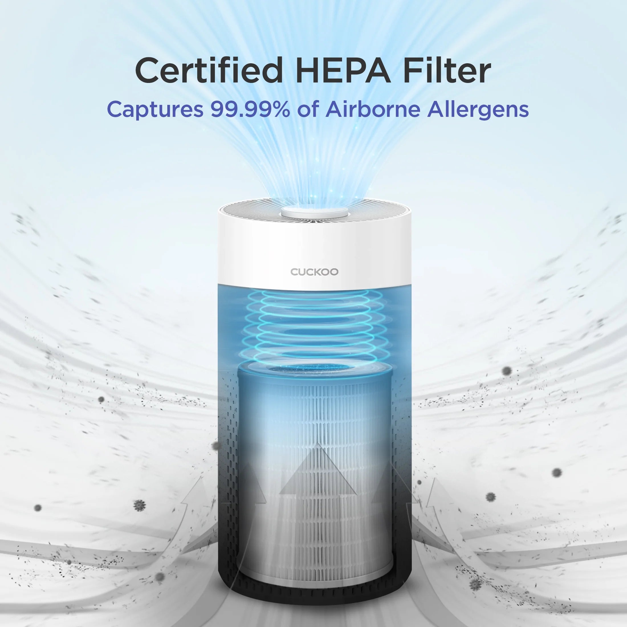 2025 Purificador de aire con filtración 3 en 1 H13 True HEPA (CAC-I0510FW)