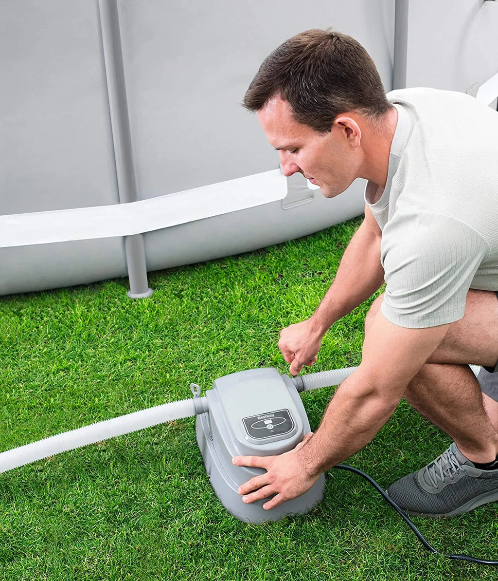 2025 Calentador de piscina Bestway 58259 – Calentador eficiente de agua para piscinas elevadas de hasta 4,57 m de diámetro