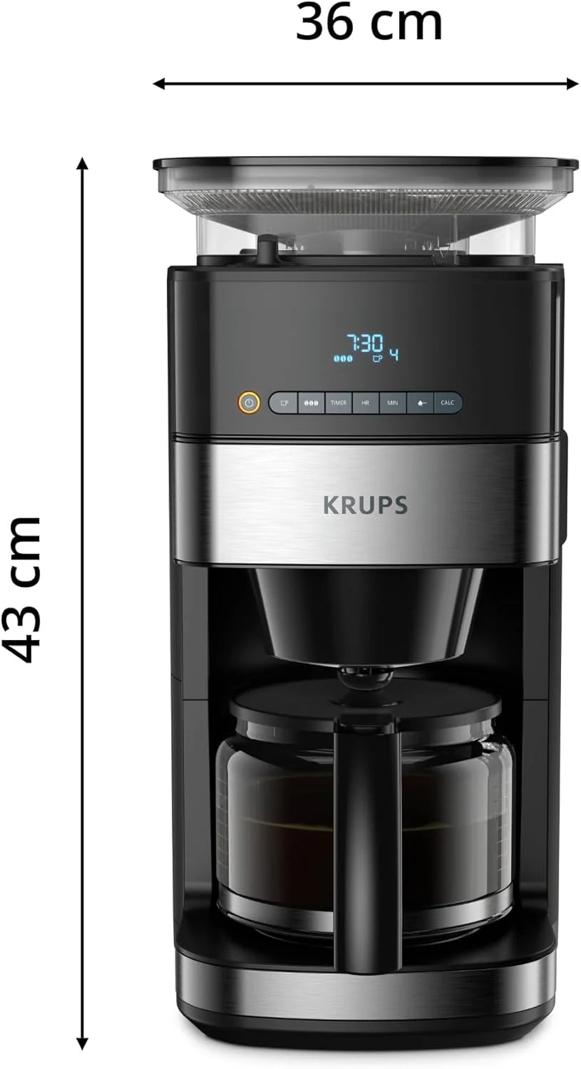 2025 Krups Grind and Brew KM8328 Cafetera de Filtro con Molinillo, 1.25 L, 10–15 Tazas