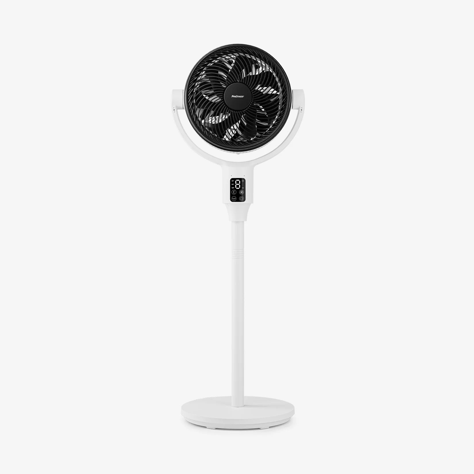 2025 Ventilador de Pie Híbrido AirFlo Plus™ 44" – Circulador de Aire Ultra Silencioso – Blanco