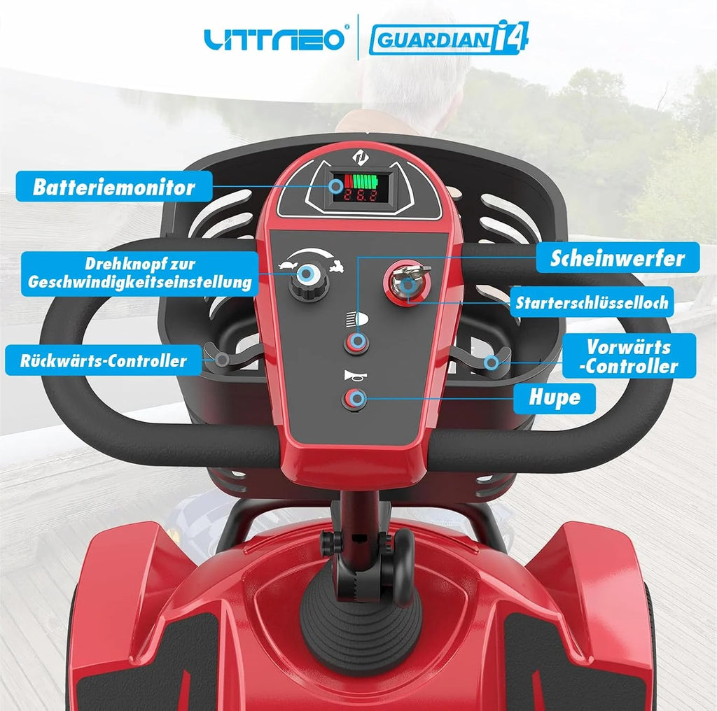 2025 Scooter eléctrico de 4 ruedas – silla de ruedas motorizada compacta y eficiente para adultos y personas mayores