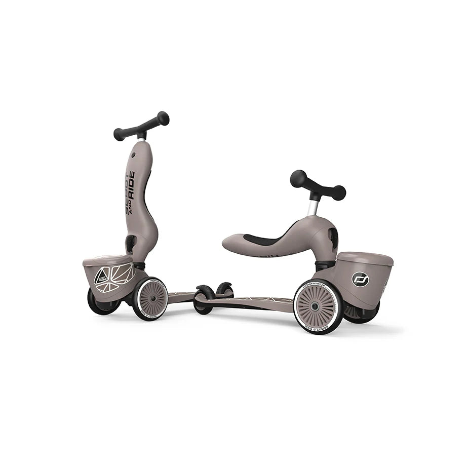 2025 Patinete Scoot & Ride Highwaykick 1 Lifestyle 2-en-1 con Asiento, para Niños de 1 a 5 Años, Diseño con Compartimento de Almacenamiento