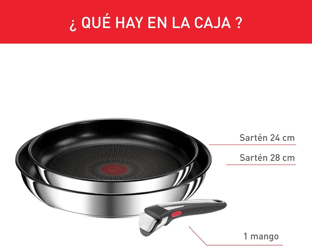 Tefal Ingenio Preference On Set of 2 Frying Pans 24/28 cm + 2 Saucepans 16/20 cm + 24 cm Pot + 26 cm Wok + 2 Removable Handles + 5 Accessories | Induction Safe, Non-Stick, PFOA Free