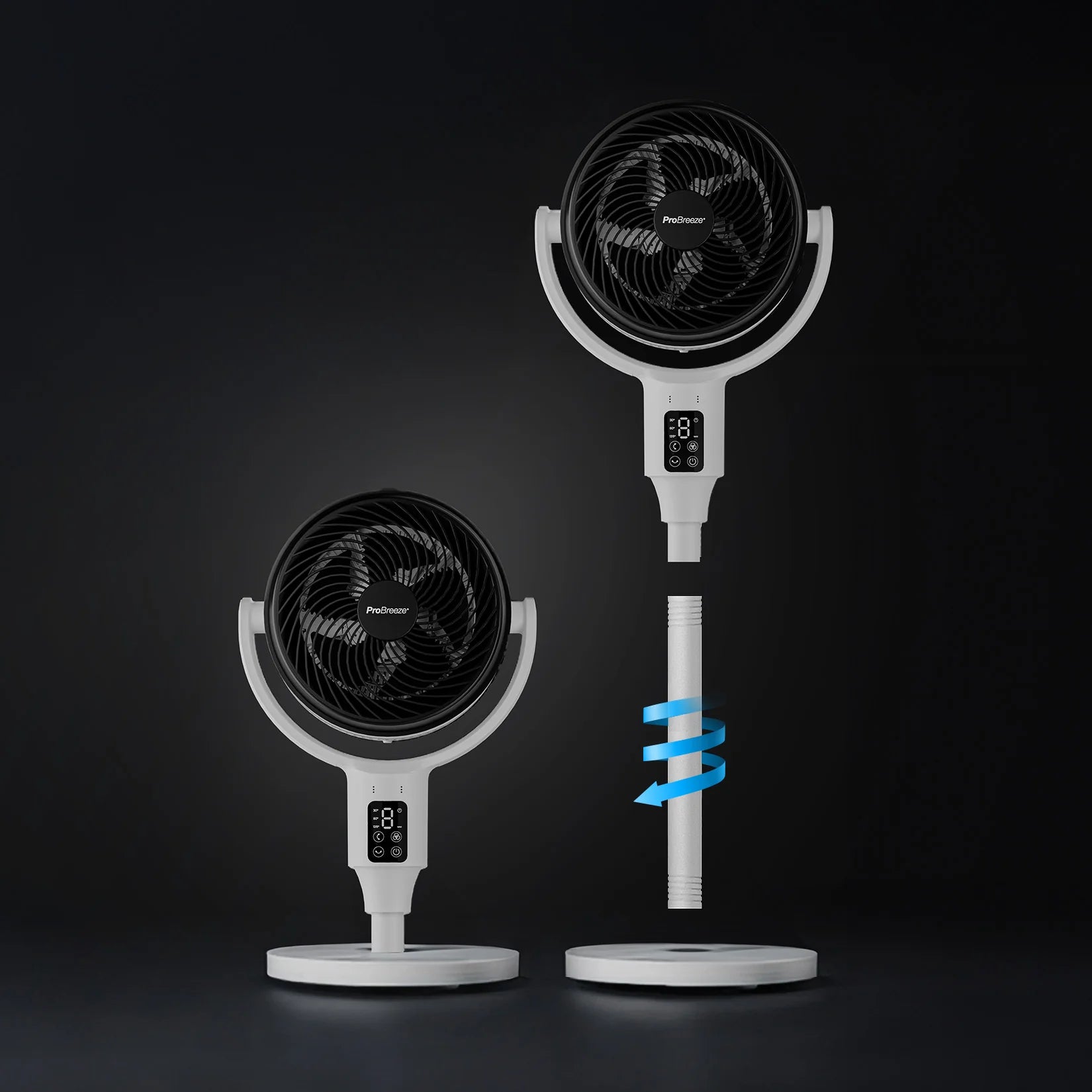 2025 Ventilador de pie híbrido AirFlo™ 43" - Circulador de aire ultrasilencioso - Blanco