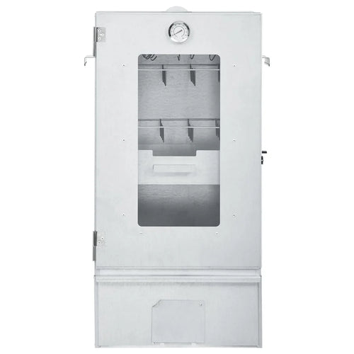 2025 Ahumador 44,5 x 29 x 83 cm con mesa 40 x 28 x 44,5 cm galvanizado – Armario para ahumar plateado