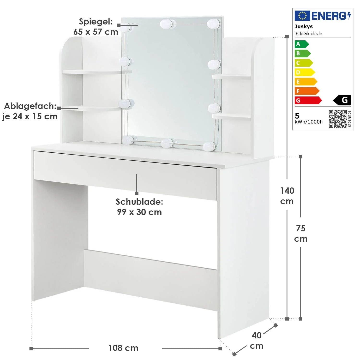 2025 Tocador Bella con iluminación LED