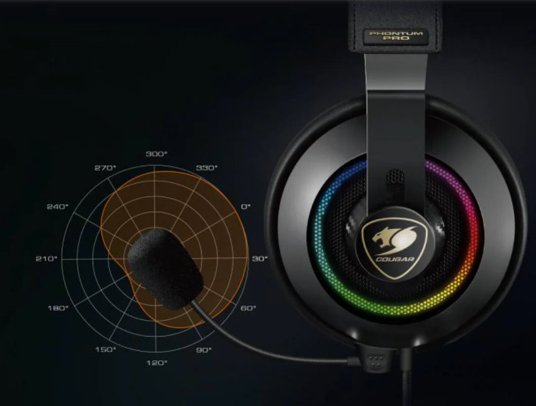 2025 Audífonos Gamer Cougar Phontum Pro Prix USB 7.1 – Multiplataforma