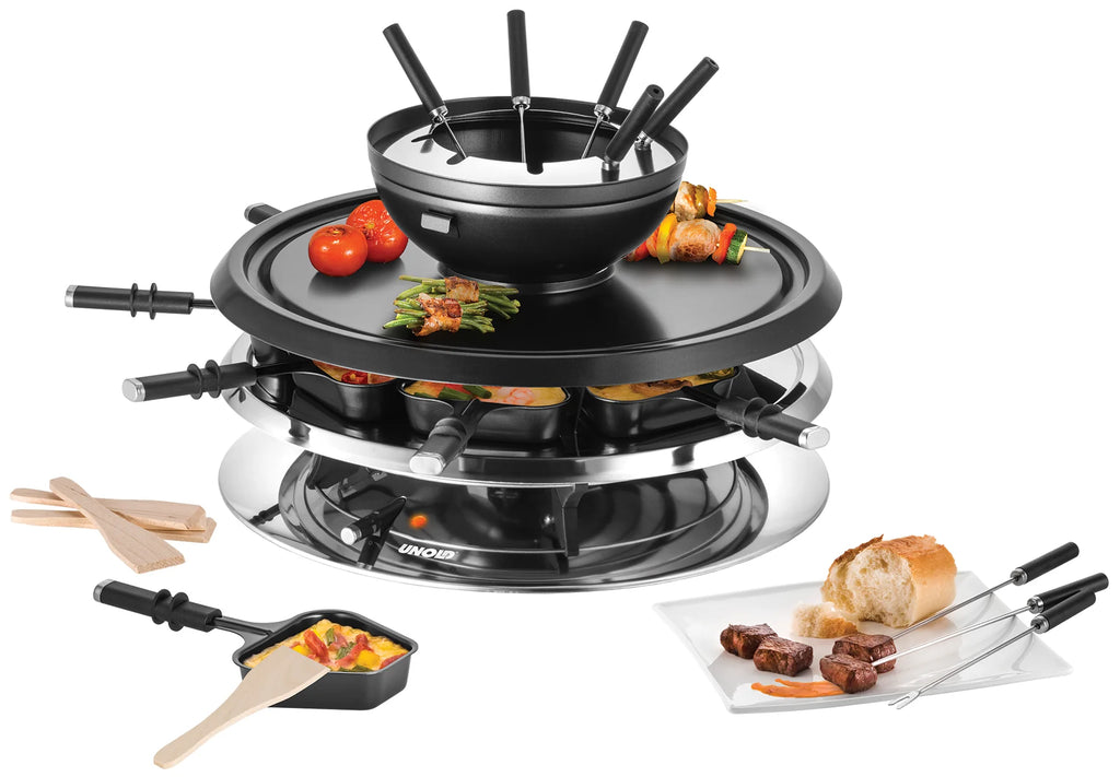 2025 Raclette Multi 4 en 1 – Set de raclette versátil con libro de recetas