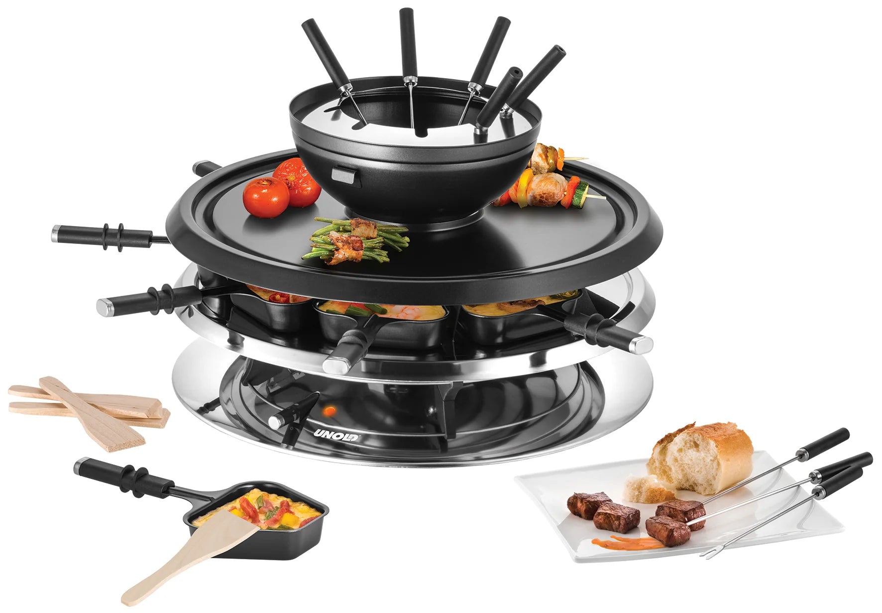 2025 Raclette Multi 4 en 1 con libro de recetas