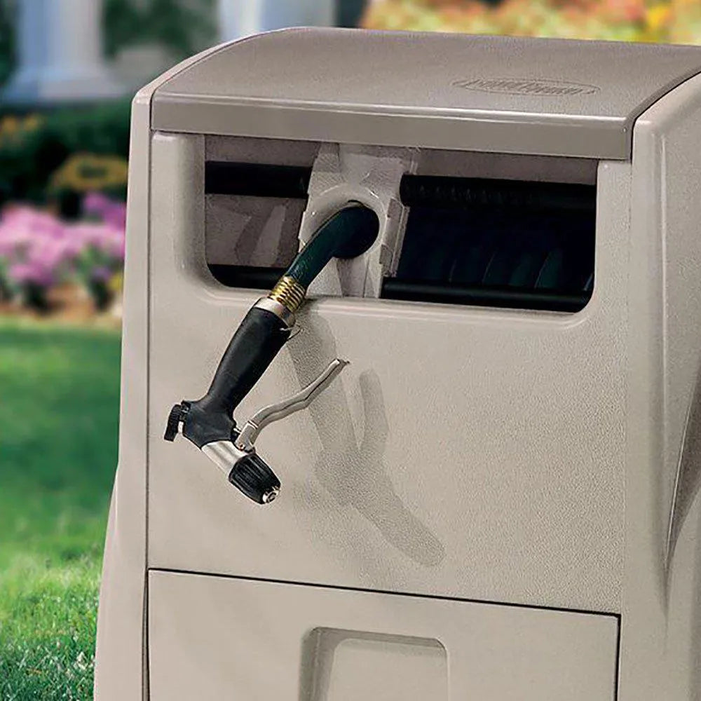 Enrollador automático de manguera Powerwind Suncast para 100 pies, color taupe claro