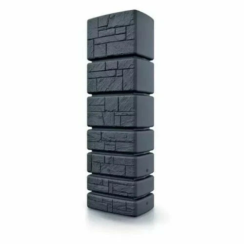 2025 Depósito de Agua de Lluvia Tower Stone – Citerna 350-500 L con Diseño Decorativo de Piedra