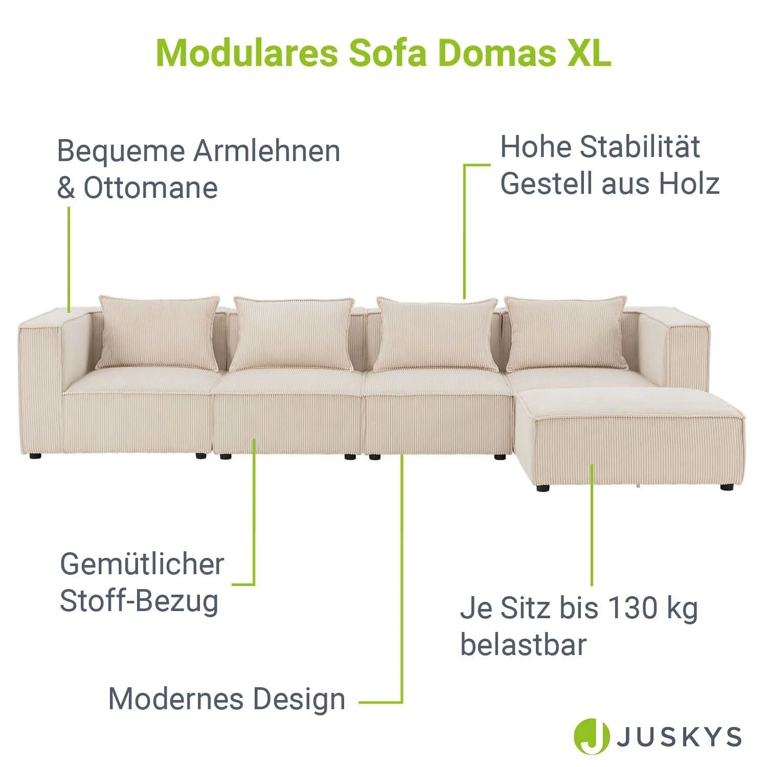 2025 Sofá modular Domas XL - 4 plazas