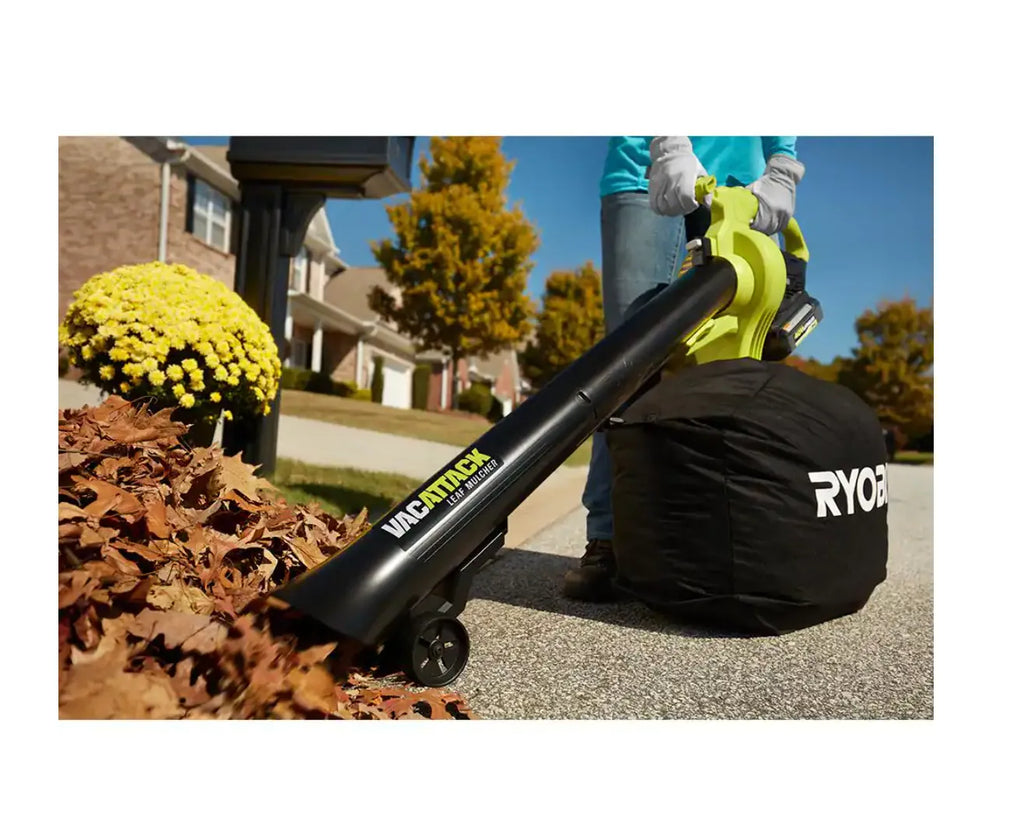 2025 RYOBI RY40451-2B 40V Vac Attack Aspiradora de Hojas Inalámbrica/Mulchadora con (2) Baterías de 5.0 Ah y (1) Cargador