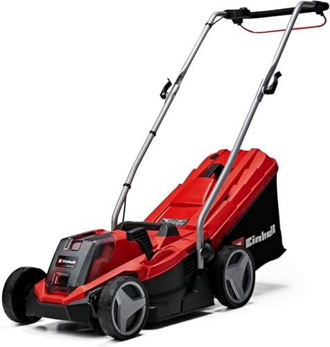 2025 Cortacésped a batería Einhell GE-CM 18/33 Li-Solo Power X-Change (18 V, ancho de corte 33 cm, hasta 200 m², motor brushless, bolsa de recogida 30 L, altura de corte 25-65 mm, sin batería)