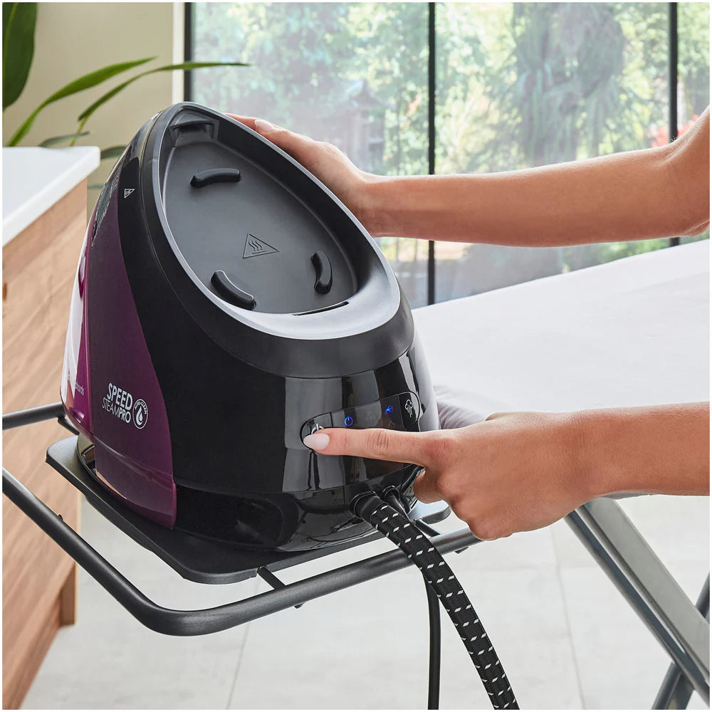 2025 Morphy Richards 332102 Speed Steam Pro - Centro de planchado con sistema de autolimpieza, 1,6L, Violeta - Planchado rápido y potente - Elimina las arrugas en una sola pasada