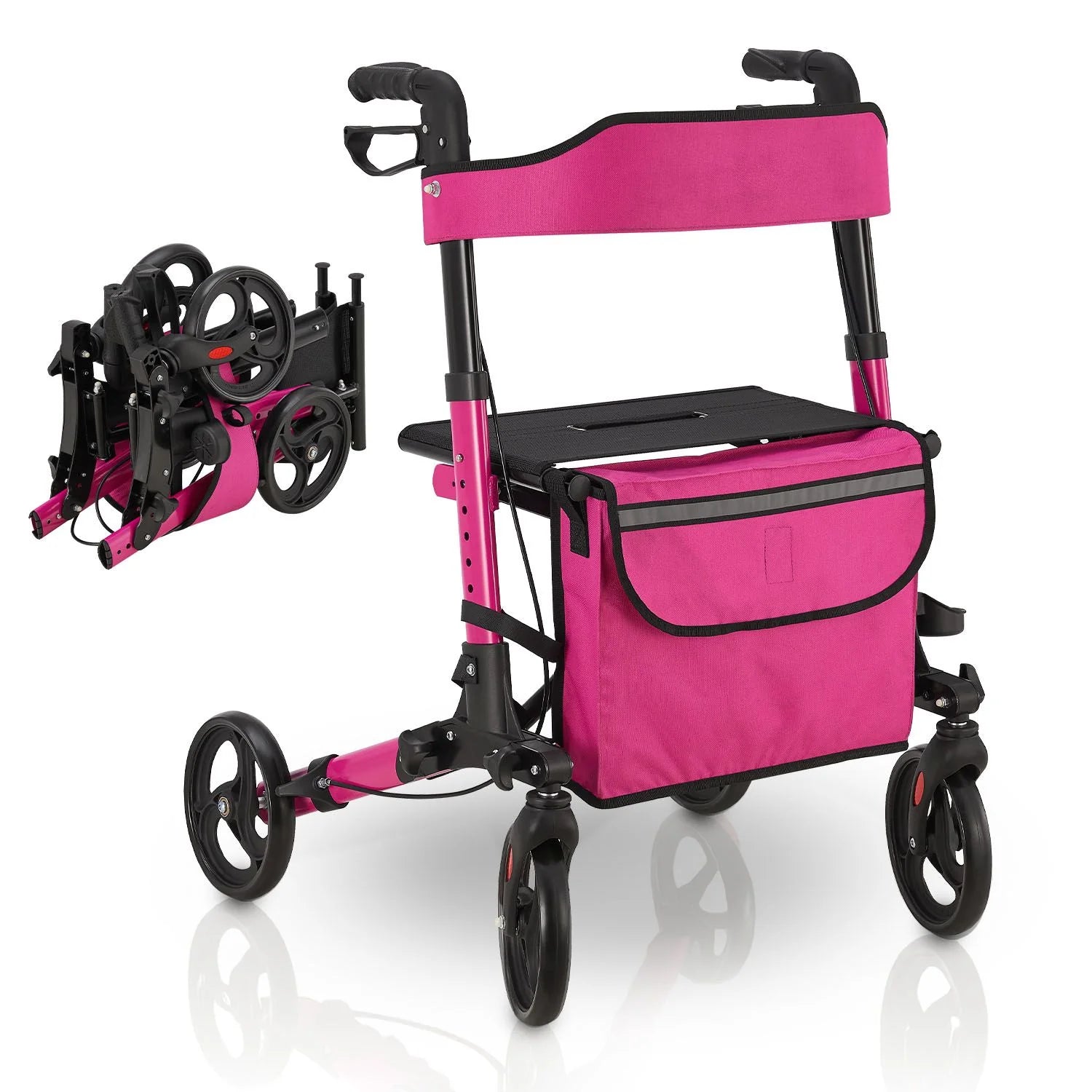 2025 Andador de aluminio Vital con asiento – Ligero, plegable y seguro