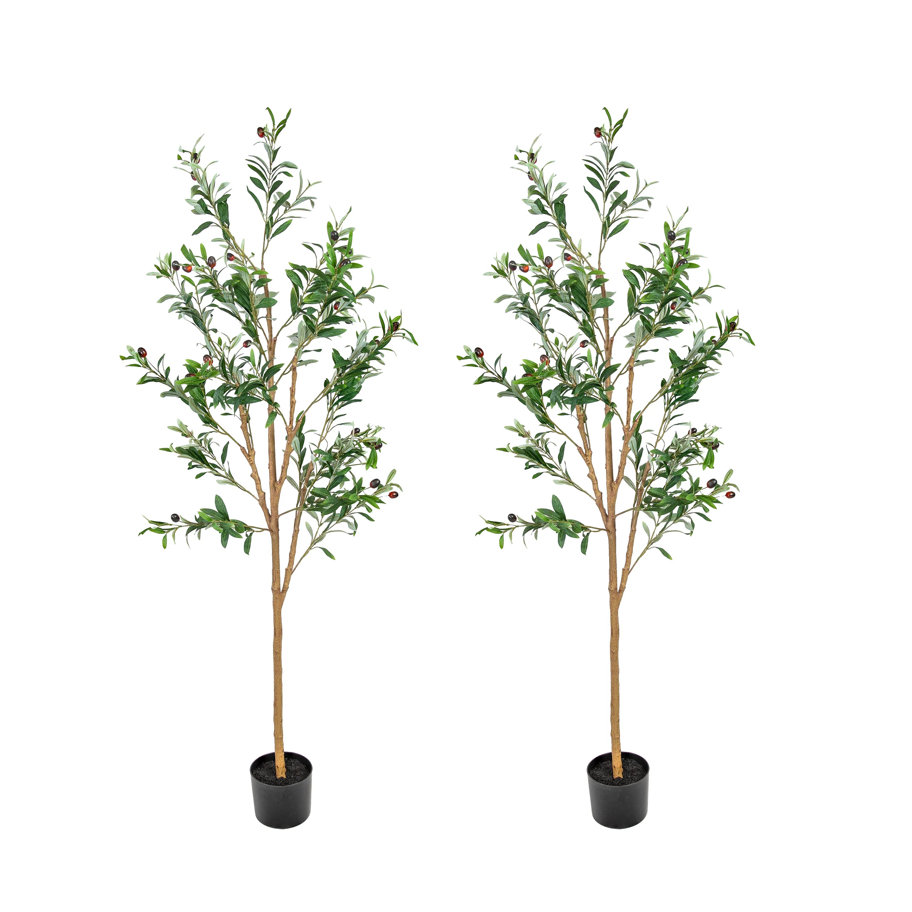 2025 Árbol de olivo artificial en maceta con hojas de seda de Sunnydaze