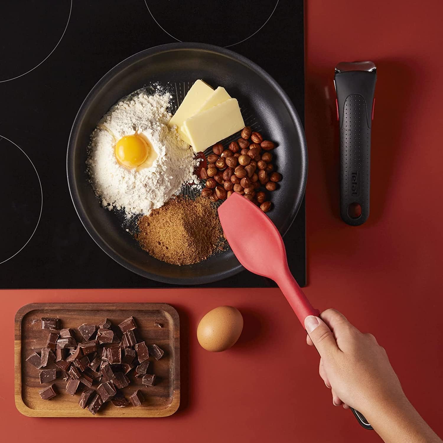 Tefal Ingenio Unlimited On - Juego de 3 Cazos 16/18/20 cm + Mango extraíble | Apto inducción, antiadherentes, revestimiento titanio, Thermo-signal, sin PFOA, apto lavavajillas y horno