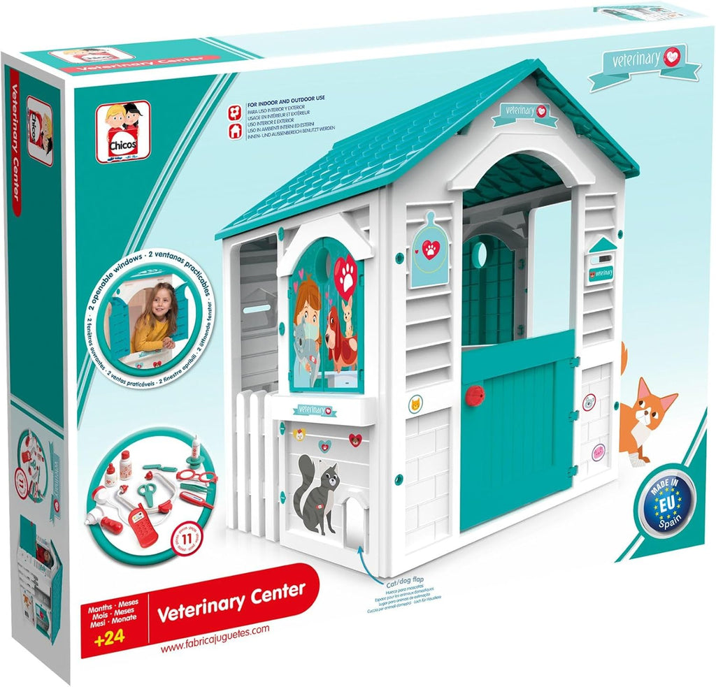 Chicos - Country Cottage Children's Outdoor and Indoor Cottage, Made of Durable and Durable Plastic, White, Unique, Measures 84 x 103 x 104 cm (89607)
