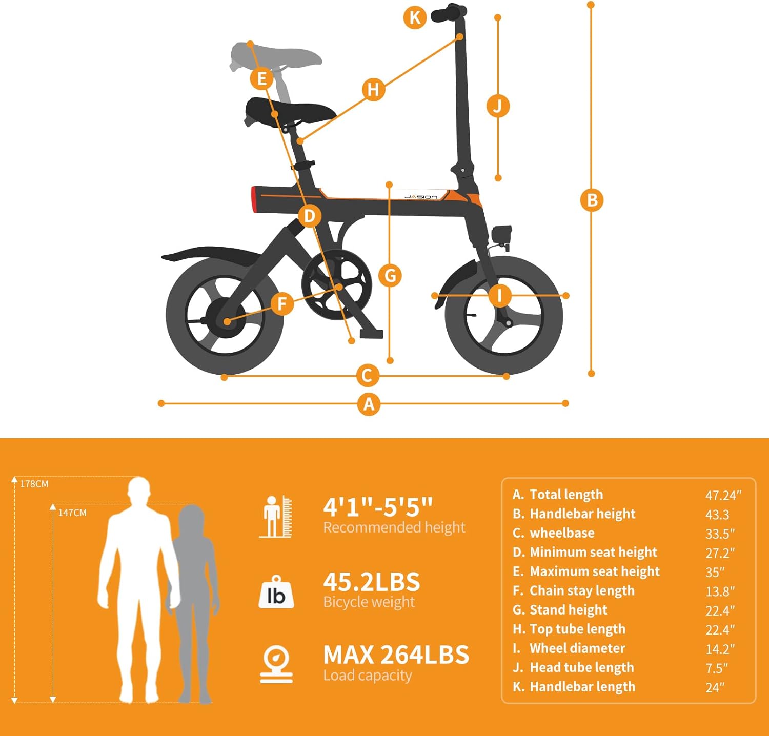 Bicicleta eléctrica EB3 para adultos, velocidad hasta 34 km/h, motor potente de 500W, batería de 270Wh, suspensión trasera, 3 niveles de asistencia, bicicleta plegable de 14 pulgadas para adultos y adolescentes, conforme a UL2849