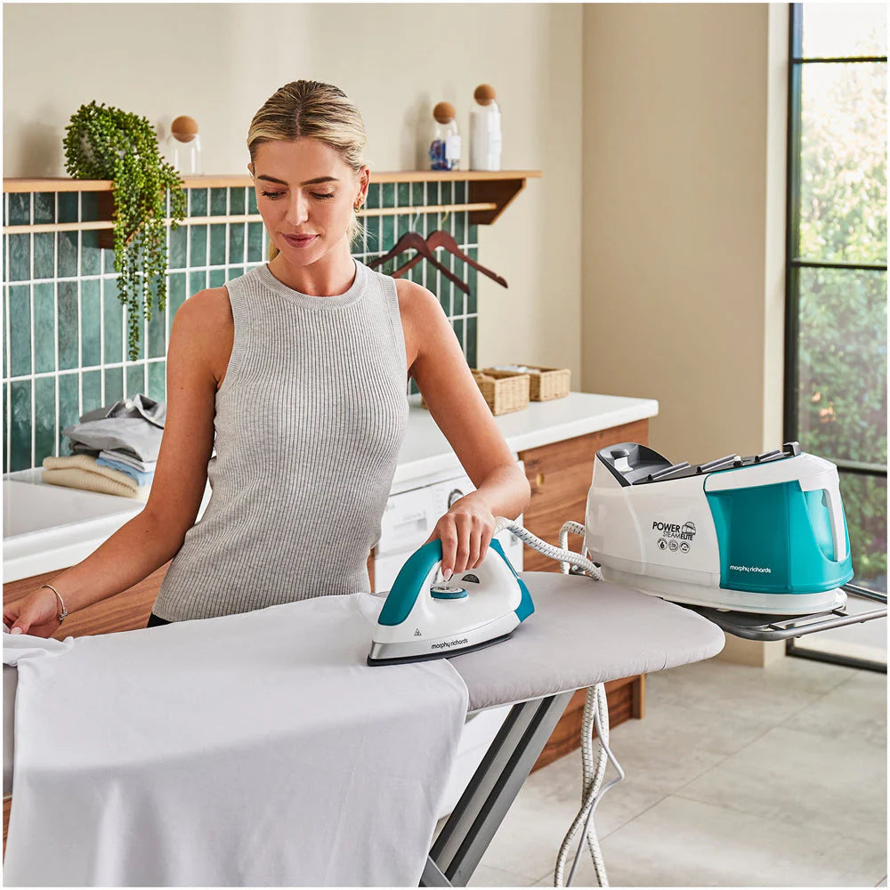 2025 Morphy Richards 332014 Power Steam Elite - Centro de planchado con sistema de autolimpieza, 1,35L, Verde - Planchado de alta gama - Sencillez y eficacia