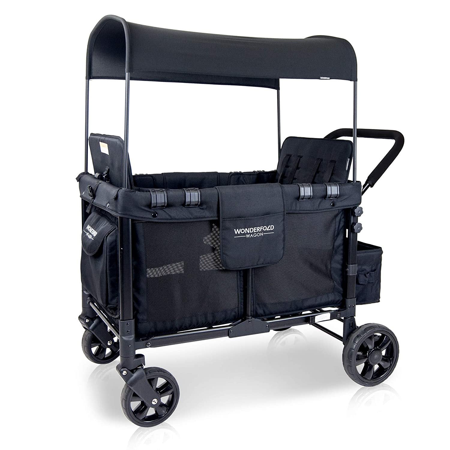 2025 Carro Multifuncional para Bebé, Cochecito Plegable para Cuatro Pasajeros con Capota Reversible y Removible, y Sillas para hasta 4 Niños Pequeños, Color Azul Marino