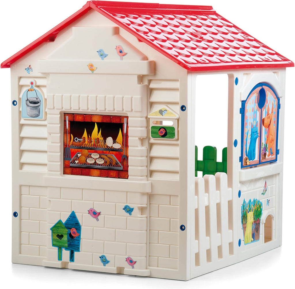 Chicos - Country Cottage Children's Outdoor and Indoor Cottage, Made of Durable and Durable Plastic, White, Unique, Measures 84 x 103 x 104 cm (89607)